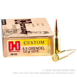 20 Rounds of 6.5mm Grendel  Ammo by Hornady - 123gr SST