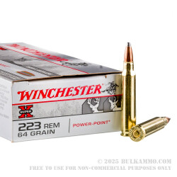 20 Rounds of .223 Ammo by Winchester Super-X - 64gr PP