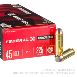 50 Rounds of .45 Long-Colt Ammo by Federal Eagle Handgun - 225gr JSP