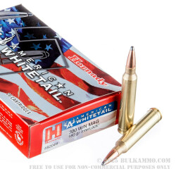 20 Rounds of .300 Win Mag Ammo by Hornady American Whitetail - 180gr Interlock