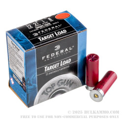 25 Rounds of 12ga Ammo by Federal Top Gun - 7/8 ounce #8 shot