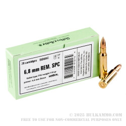 20 Rounds of 6.8 SPC Ammo by Sellier & Bellot - 110gr FMJ