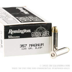 50 Rounds of .357 Mag Ammo by Remington Golden Saber - 125gr BJHP