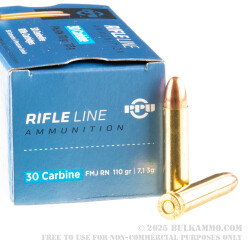 50 Rounds of .30 Carbine Ammo by Prvi Partizan - 110gr FMJ