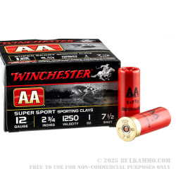 250 Rounds of 12ga Ammo by Winchester AA - 1 ounce #7 1/2 shot