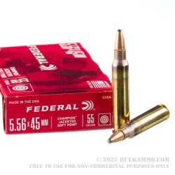 500 Rounds of 5.56x45 Ammo by Federal Champion - 55gr JSP