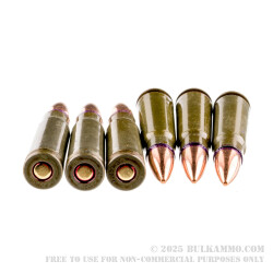 20 Rounds of 7.62x39mm Ammo by Red Army Standard - 124gr FMJ-BT