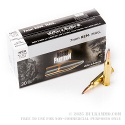 20 Rounds of 7mm Rem Mag Ammo by Sellier & Bellot - 175gr Nosler Partition