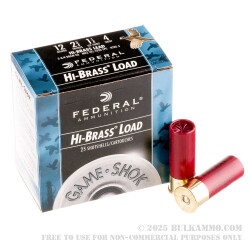 25 Rounds of 12ga Ammo by Federal - 1 1/4 ounce #4 shot