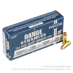 500 Rounds of 10mm Ammo by Fiocchi - 180gr FMJTC