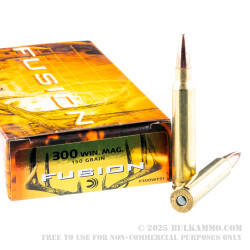 20 Rounds of .300 Win Mag Ammo by Federal Fusion - 150gr Fusion