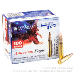 100 Rounds of 5.56x45 Ammo by Federal - 55gr FMJBT