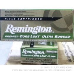 20 Rounds of 6.8 SPC Ammo by Remington Core-Lokt Ultra Bonded - 115gr PSP