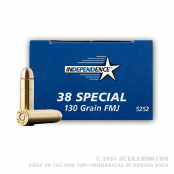 38 Special 130gr FMJ Independence Ammo For Sale