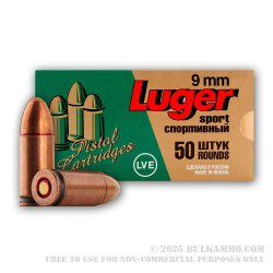 1350 Rounds of 9mm Ammo by LVE - 115gr FMJ