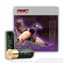 12 ga - 2-3/4" - 1 1/8 oz. - Steel #2 Shot - High Velocity Magnum Steel Load - PMC - 250 Rounds