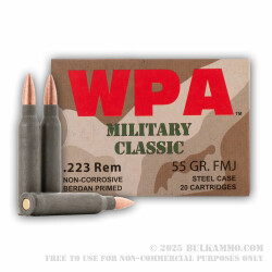 500  Rounds of .223 Ammo by Wolf - 55gr FMJ