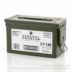 1000 Rounds of .223 Ammo by Federal - 55gr FMJ Packaged in Ammo Can