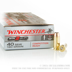 500  Rounds of .40 S&W Ammo by Winchester - 180gr FMJ