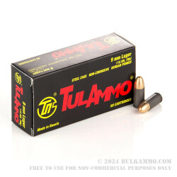 900 Round Sealed Container of 9mm Ammo by Tula - 115gr FMJ