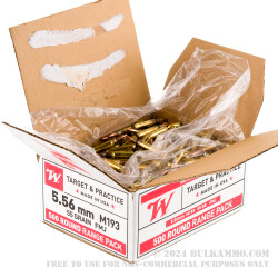 500 Rounds of 5.56x45 Ammo by Winchester USA - 55gr FMJ