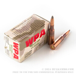 20 Rounds of 7.62x54r Ammo by Wolf WPA Military Classic  - 200gr SP