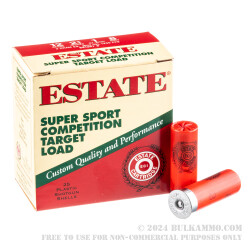 250 Rounds of 12ga 2-3/4" Ammo by Estate Super Sport Competition Target - 1 ounce #8 Shot