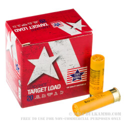 250 Rounds of 20ga Ammo by Stars and Stripes - 7/8 ounce #7 1/2 shot