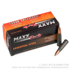 1000 Rounds of 7.62x39 Ammo by MAXXTech Essential Steel - 122gr HP