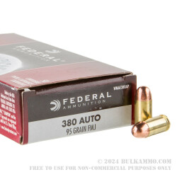 50 Rounds of .380 ACP Ammo by Federal Champion - 95gr FMJ