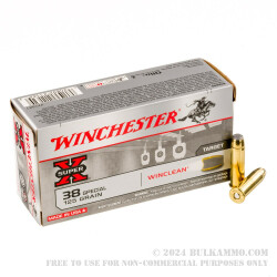 50 Rounds of .38 Special Ammo by Winchester - 125gr JSP