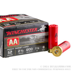 25 Rounds of 12ga 2-3/4" Ammo by Winchester - 1 1/8 ounce #8 shot