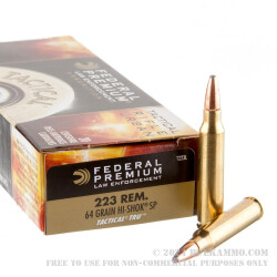 500 Rounds of .223 Ammo by Federal Premium - 64gr TRU Soft Point