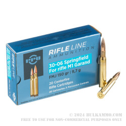 200 Rounds of 30-06 Springfield M1 Garand Ammo by Prvi Partizan - 150gr FMJ
