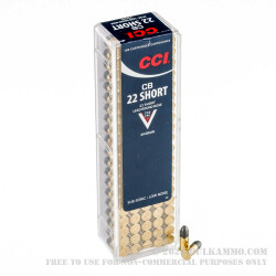 100 Rounds of .22 Short Ammo by CCI - 29gr LRN Subsonic
