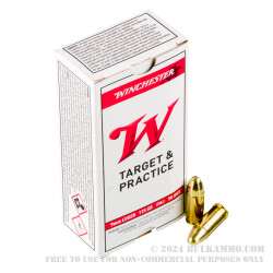 1000 Rounds of 9mm Ammo by Winchester - 115gr FMJ