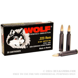 500  Rounds of .223 Ammo by Wolf - 62gr FMJ