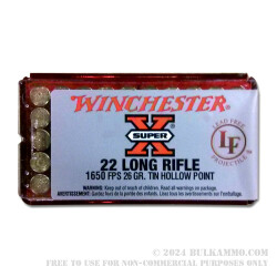 50 Rounds of .22 LR Ammo by Winchester - 26gr HP