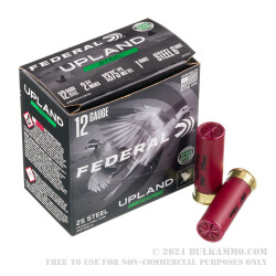 250 Rounds of 12ga Ammo by Federal Upland Steel - 1 ounce #6 steel shot