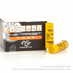25 Rounds of 20ga Ammo by NobelSport - 7/8 ounce #8 shot
