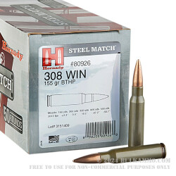 50 Rounds of .308 Win Ammo by Hornady - 155gr HPBT