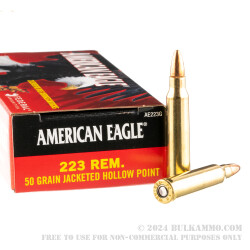 500  Rounds of .223 Ammo by Federal - 50gr JHP