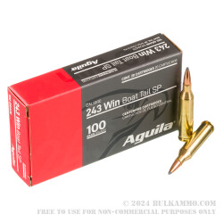 20 Rounds of .243 Win Ammo by Aguila - 100gr SPBT