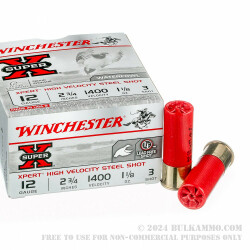25 Rounds of 12ga 2-3/4" Ammo by Winchester Super-X XPERT -  #3 Steel Shot