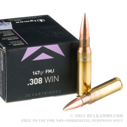 1000 Rounds of .308 Win Ammo by Igman - 147gr FMJ