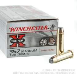 50 Rounds of .357 Mag Ammo by Winchester WinClean - 125gr JSP