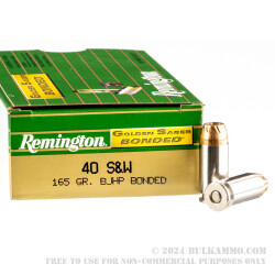 500  Rounds of .40 S&W Ammo by Remington - 165gr JHP