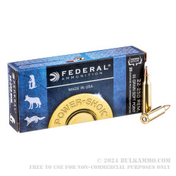 20 Rounds of .22-250 Rem Ammo by Federal - 55gr SP