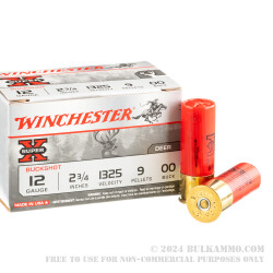 15 Rounds of 12ga 2-3/4" Ammo by Winchester -  00 Buck