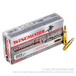 20 Rounds of .223 Ammo by Winchester Varmint-X - 40gr Polymer Tipped
